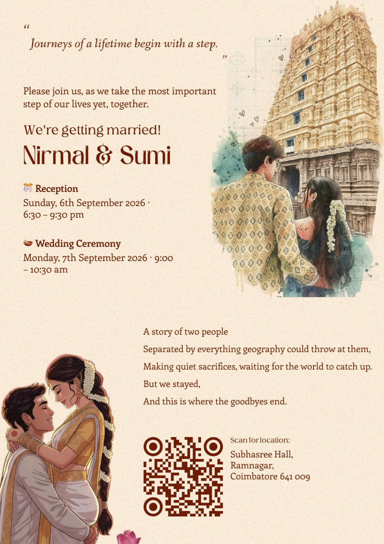 Nirmal & Sumi Wedding Invitation